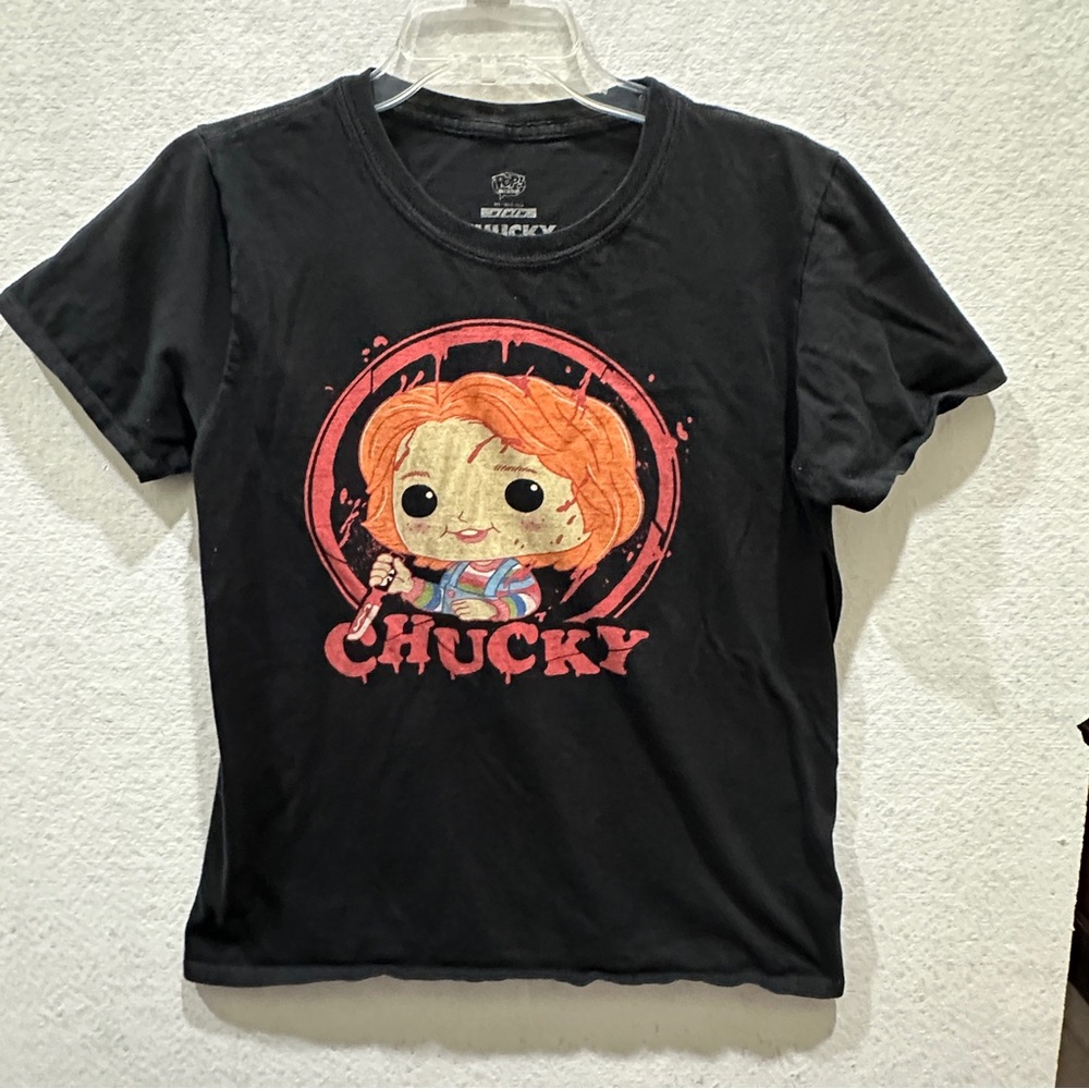 Funko Child's‎ Play Pop! Tees Chucky TV Box T-Shirt Black Short Sleeve Graphic